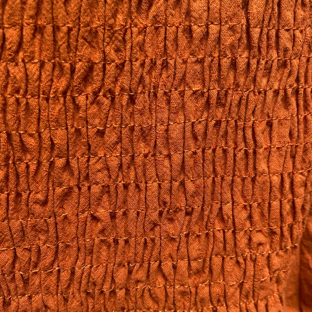 Chic Orange Ruffled Blouse - Picture 3 of 5